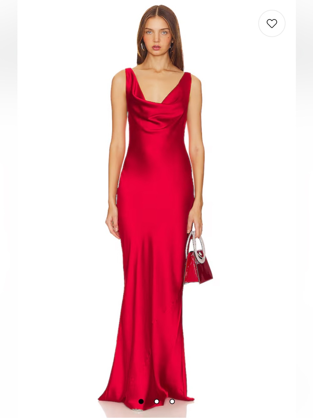 Norma Kamali Deep Drape Neck Gown in Tiger Red